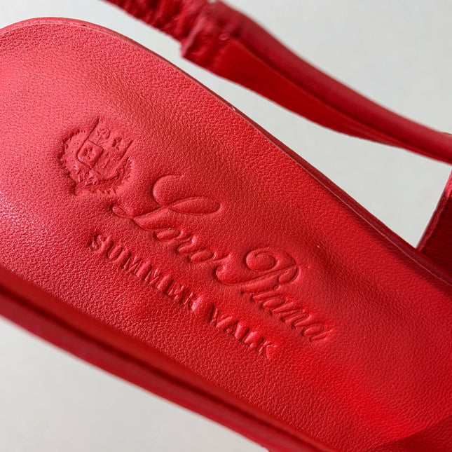 LP POINTED TOE MID-HEEL SLINGBACK ROSE CALFSKIN