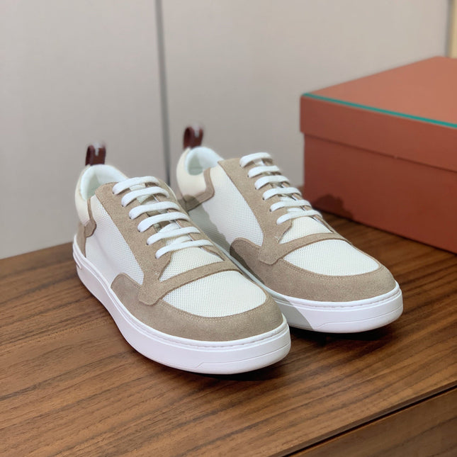 LP NEWPORT WALK SNEAKERS KHAKI AND CREAMY WHITE SUEDE