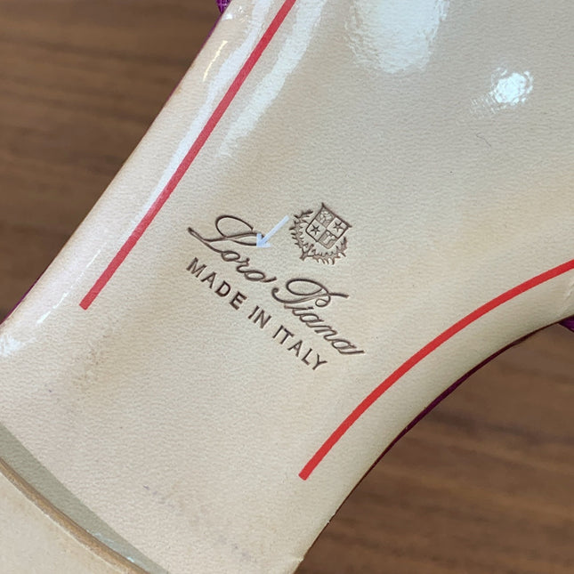 FLAT SLIPPERS IN PURPLE LAMBSKIN OSTRICH SKIN