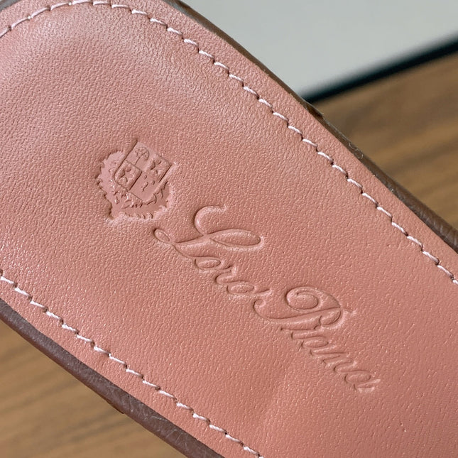 FLAT SLIPPERS IN BROWN LAMBSKIN OSTRICH SKIN