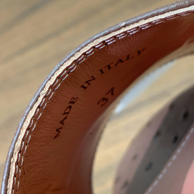 FLAT SLIPPERS IN BROWN LAMBSKIN OSTRICH SKIN