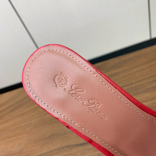 HIGH HEEL IN RED LAMBSKIN OSTRICH SKIN