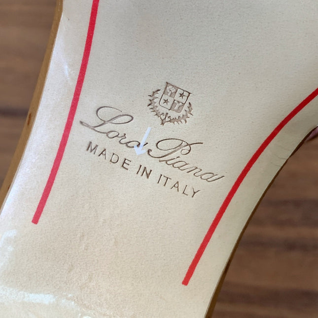 HIGH HEEL IN LIGHT BROWN LAMBSKIN OSTRICH SKIN