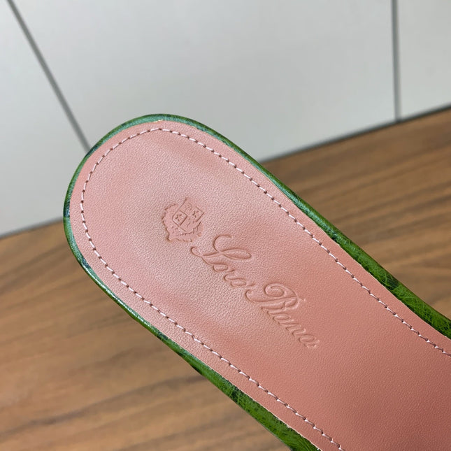 HIGH HEEL IN DARK GREEN LAMBSKIN OSTRICH SKIN