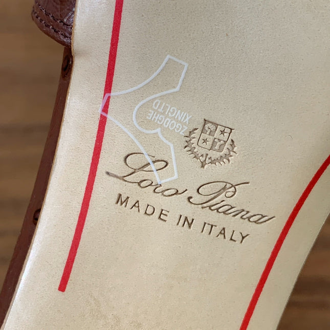 HIGH HEEL IN BROWN LAMBSKIN OSTRICH SKIN