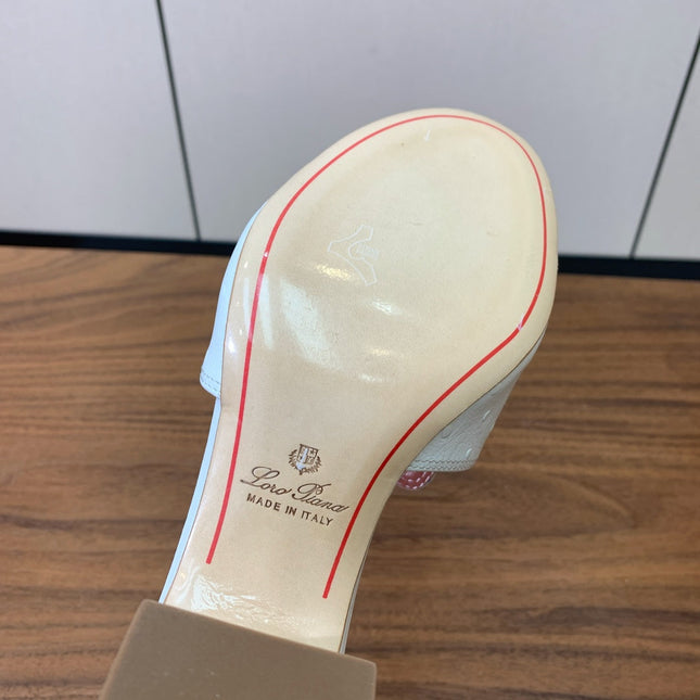 HIGH HEEL IN WHITE LAMBSKIN OSTRICH SKIN