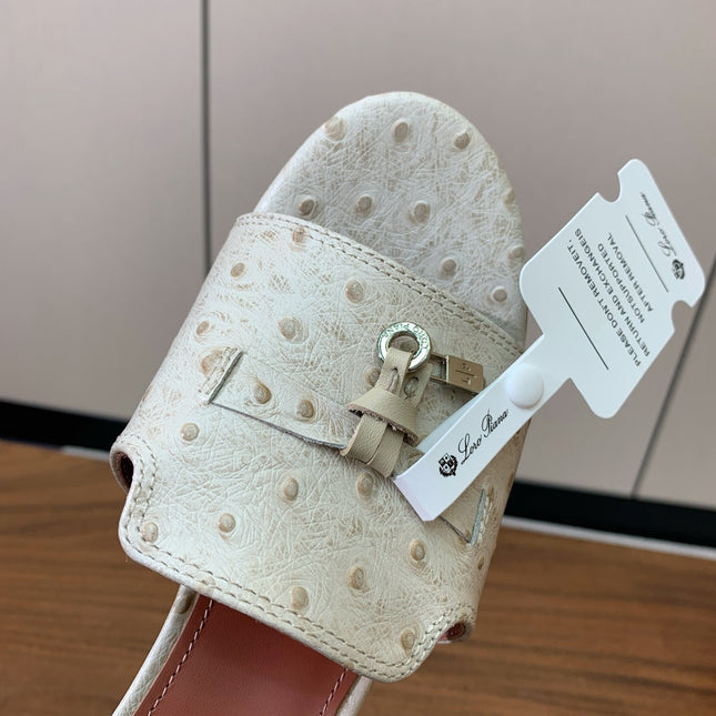 HIGH HEEL IN CREAM WHITE LAMBSKIN OSTRICH SKIN