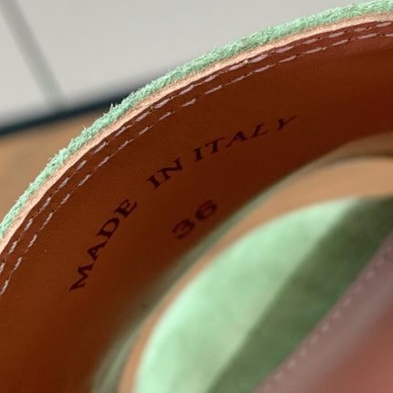 LP HIGH HEELS 25S IN SAGE GREEN SUEDE