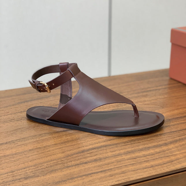 FLIP FLOPS SANDAL IN BROWN CALFSKIN