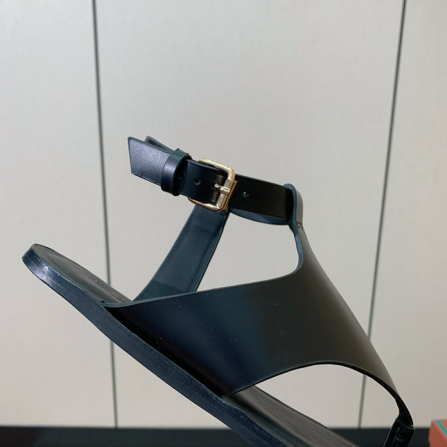 FLIP FLOPS SANDAL IN BLACK CALFSKIN