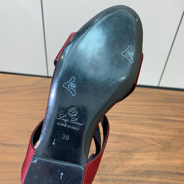 SANDALS IN RUBY RED SATIN