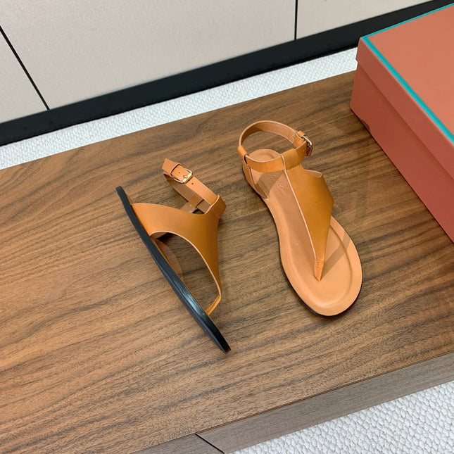 FLIP FLOPS SANDAL IN LIGHT BROWN CALFSKIN