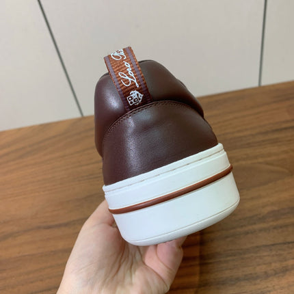 LP SNEAKERS IN AUBURN BROWN CALFSKIN WHITE SOLE