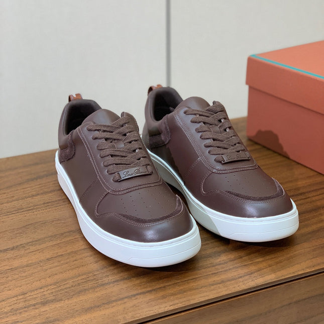 LP SNEAKERS IN AUBURN BROWN CALFSKIN WHITE SOLE