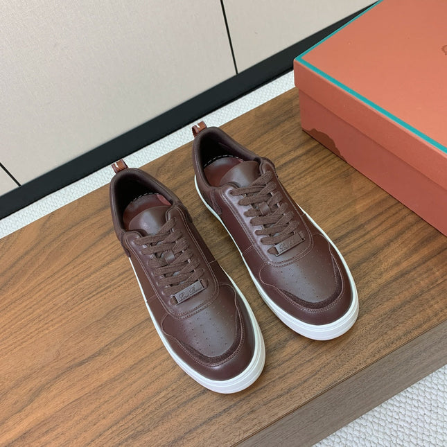 LP SNEAKERS IN AUBURN BROWN CALFSKIN WHITE SOLE