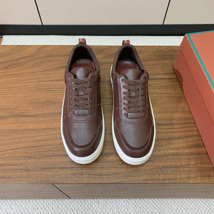 LP SNEAKERS IN AUBURN BROWN CALFSKIN WHITE SOLE