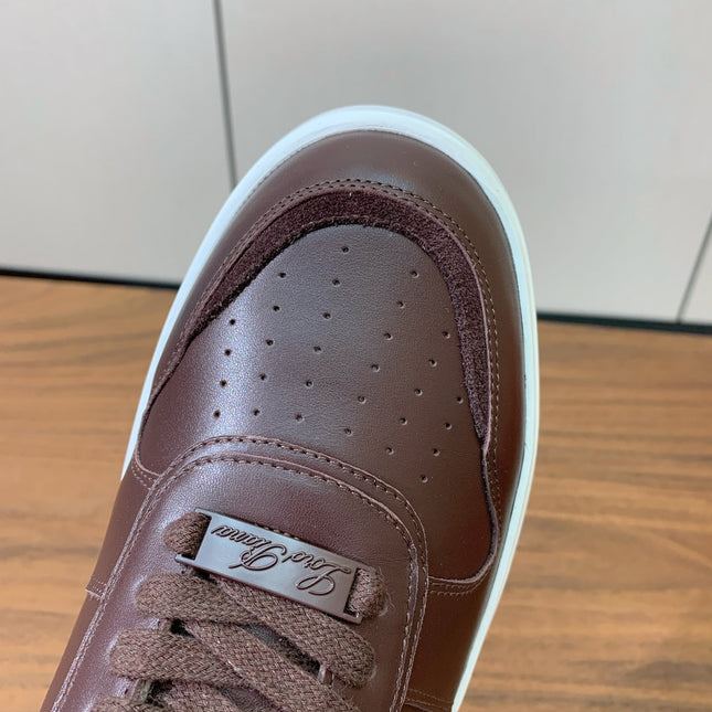 LP SNEAKERS IN AUBURN BROWN CALFSKIN WHITE SOLE