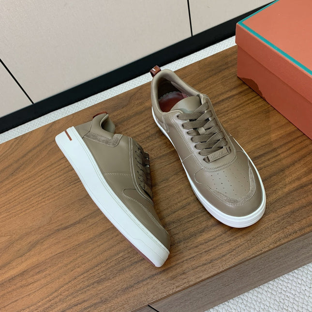 LP SNEAKERS IN STONE BROWN CALFSKIN WHITE SOLE