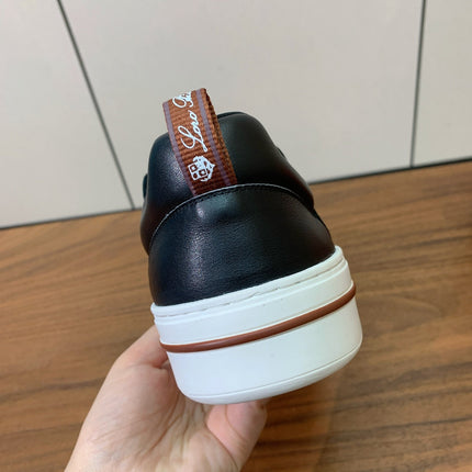 LP SNEAKERS IN BLACK CALFSKIN WITH WHITE SOLE