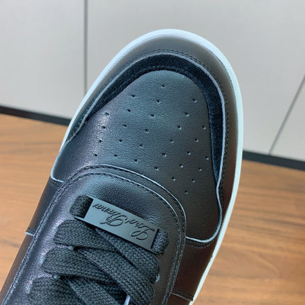 LP SNEAKERS IN BLACK CALFSKIN WITH WHITE SOLE