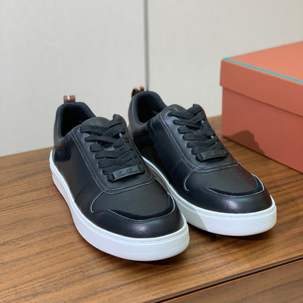 LP SNEAKERS IN BLACK CALFSKIN WITH WHITE SOLE
