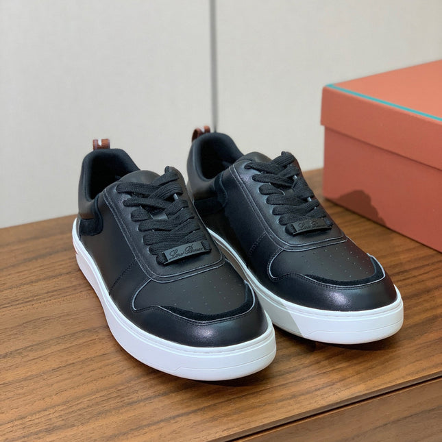LP SNEAKERS IN BLACK CALFSKIN WITH WHITE SOLE