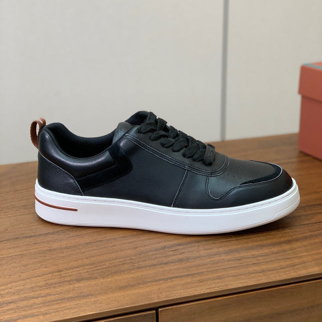 LP SNEAKERS IN BLACK CALFSKIN WITH WHITE SOLE