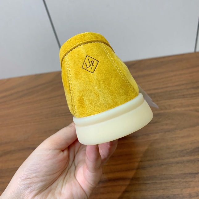 LP LOAFERS 25S IN YELLOW CASHMERE WITH SILVER HARDWARE