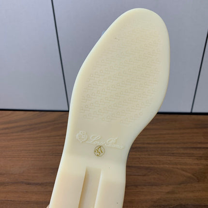 LP LOAFERS 25S IN SKY BLUE CASHMERE WITH SILVER HARDWARE