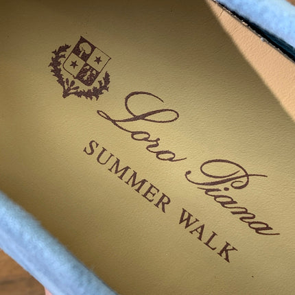 LP LOAFERS 25S IN SKY BLUE CASHMERE WITH SILVER HARDWARE