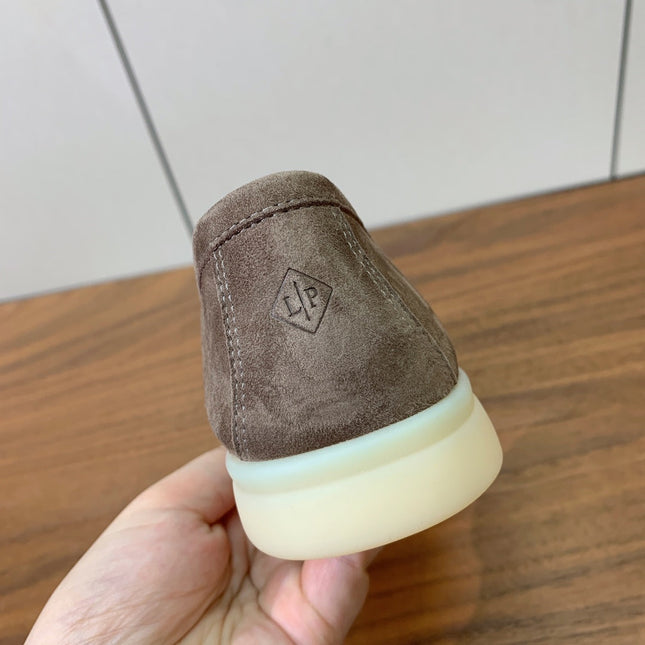 LP LOAFERS 25S IN ASH BROWN CASHMERE WITH SILVER HARDWARE