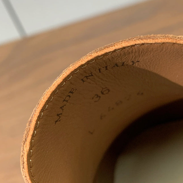 LP LOAFERS 25S IN BROWN CASHMERE WITH SILVER HARDWARE