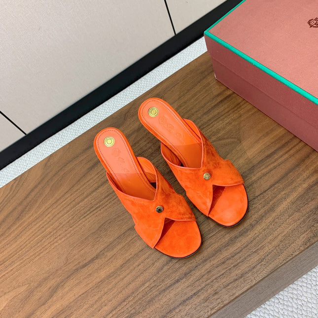 HIGH HEELS 85 MM IN ORANGE SUEDE