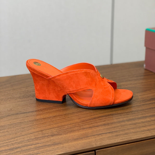 HIGH HEELS 85 MM IN ORANGE SUEDE
