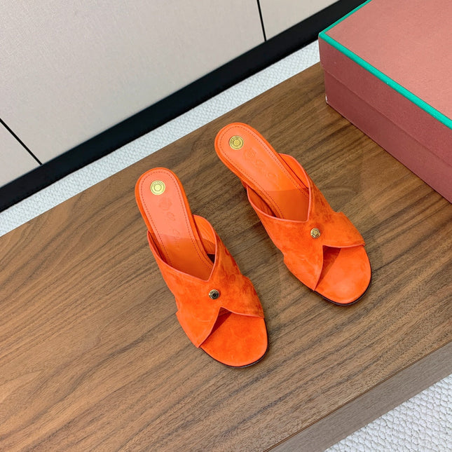 HIGH HEELS 85 MM IN ORANGE SUEDE
