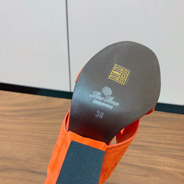 HIGH HEELS 85 MM IN ORANGE SUEDE