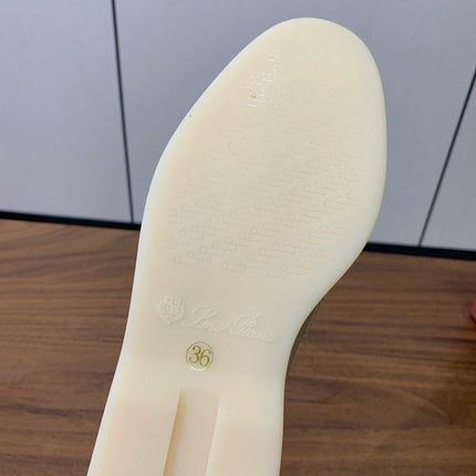 LP LOAFERS 25S IN MOSS GRAY LAMBSKIN WITH SILVER HARDWARE