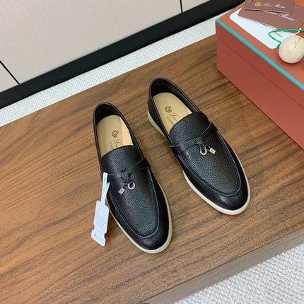 LP LOAFERS 25S IN BLACK LAMBSKIN WITH SILVER HARDWARE