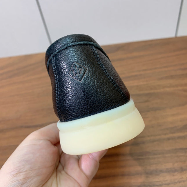 LP LOAFERS 25S IN BLACK LAMBSKIN WITH SILVER HARDWARE