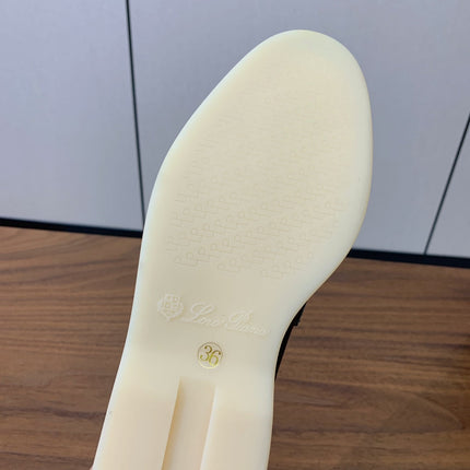 LP LOAFERS 25S IN BLACK LAMBSKIN WITH SILVER HARDWARE