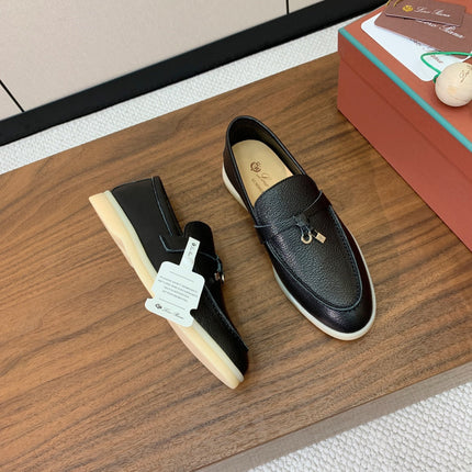 LP LOAFERS 25S IN BLACK LAMBSKIN WITH SILVER HARDWARE