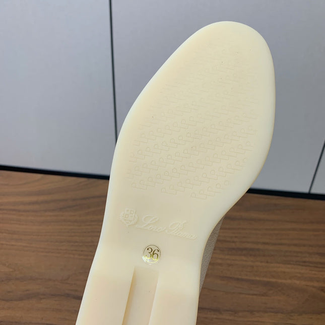 LP LOAFERS 25S IN CREAM WHITE LAMBSKIN