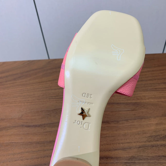 DIOR 25S HIGH-HEEL SANDALS 40 MM IN PINK CALFSKIN