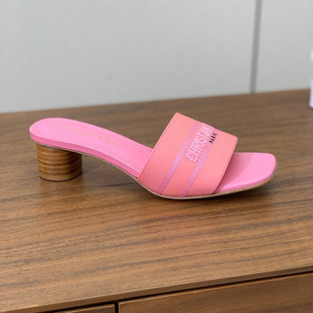 DIOR 25S HIGH-HEEL SANDALS 40 MM IN PINK CALFSKIN