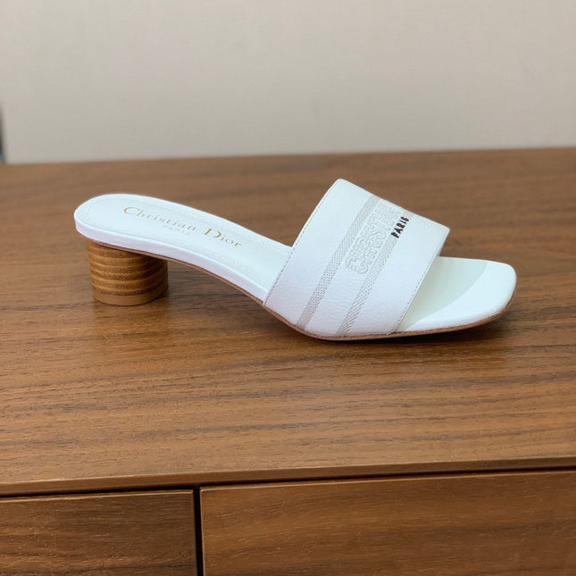 DIOR 25S HIGH-HEEL SANDALS 40 MM IN WHITE CALFSKIN