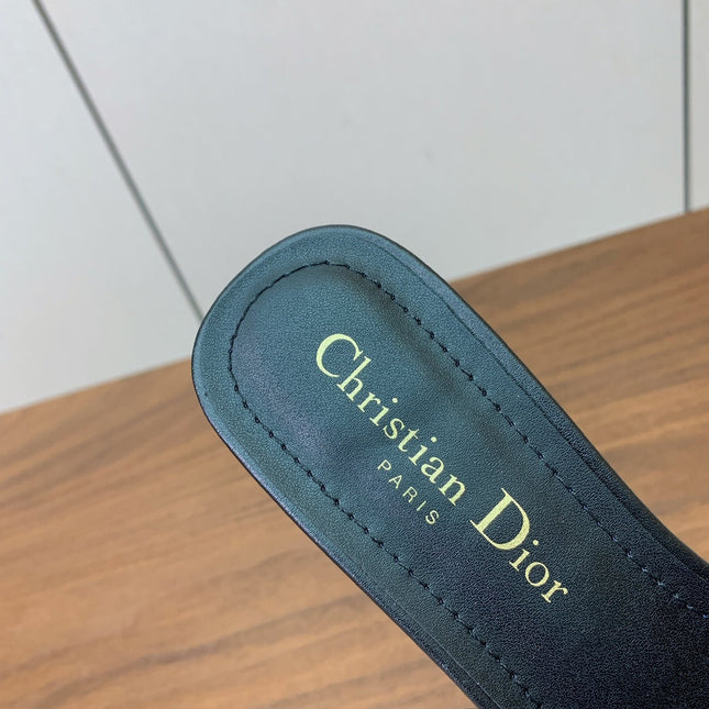 DIOR 25S HIGH-HEEL SANDALS 40 MM IN BLACK CALFSKIN