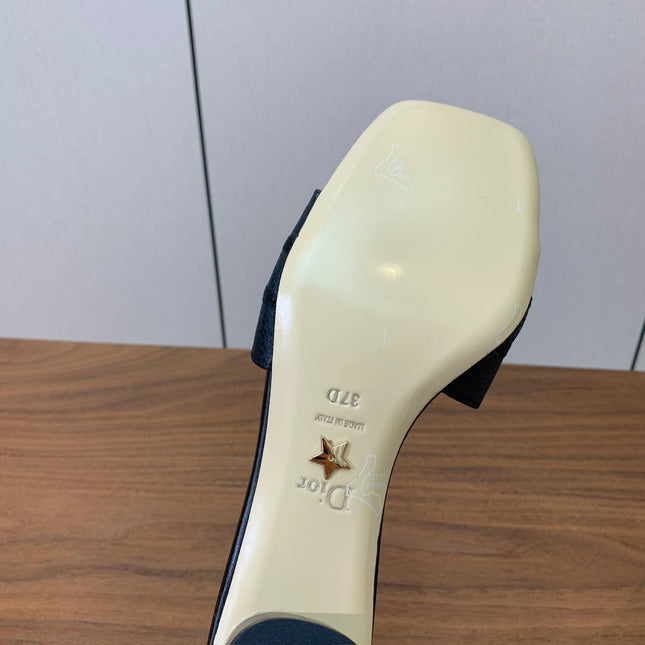 DIOR 25S HIGH-HEEL SANDALS 40 MM IN BLACK CALFSKIN