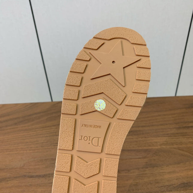 DIOR 25S DWAY WEDGE SLIDE 90 MM IN PINK CALFSKIN