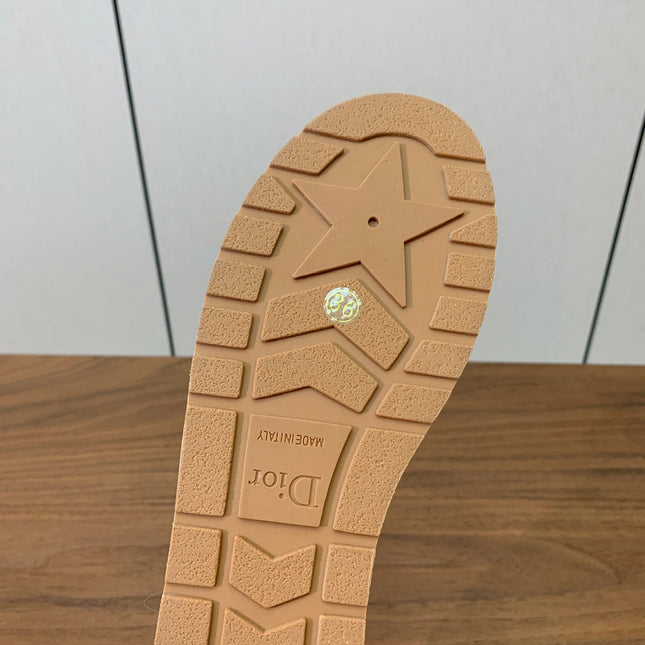 DIOR 25S DWAY WEDGE SLIDE 90 MM IN DARK RED CALFSKIN