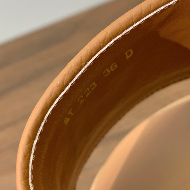 DIOR 25S DWAY WEDGE SLIDE 90 MM IN LIGHT BROWN CALFSKIN